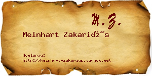 Meinhart Zakariás névjegykártya